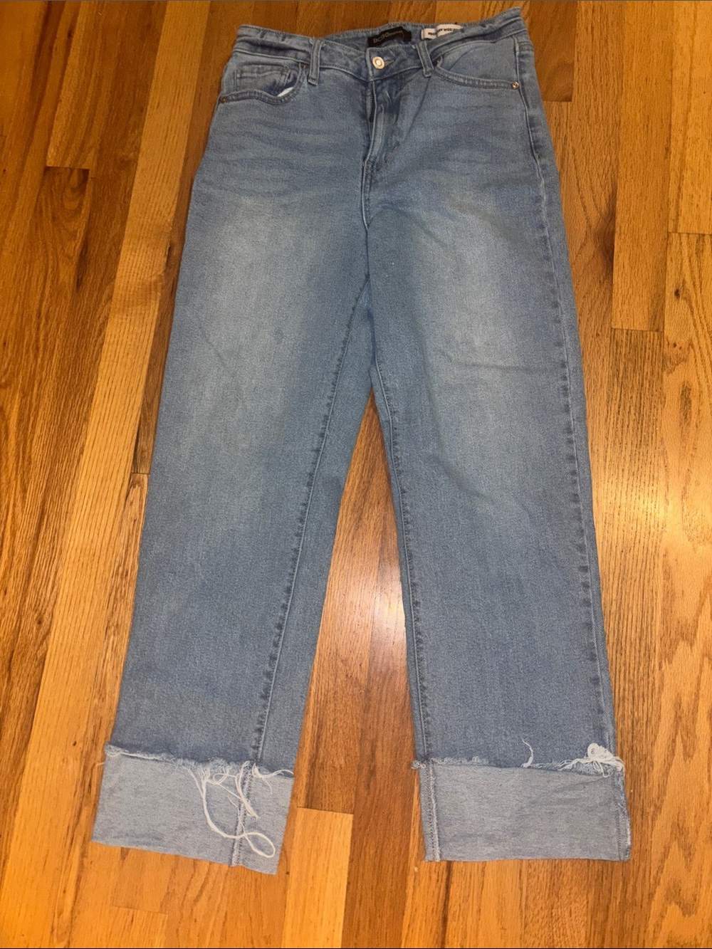 Classic Light Blue Women's mega cuff wide leg Jeans
